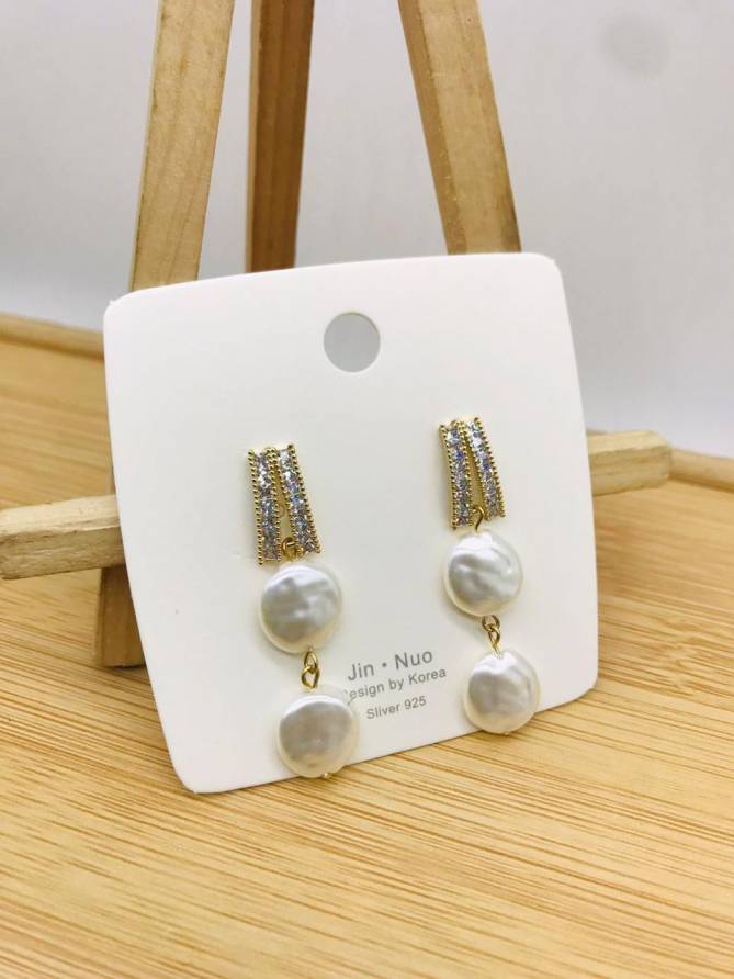 2 AD Diamond Steel And Rose Gold Party Wear Earrings Manufacturers
